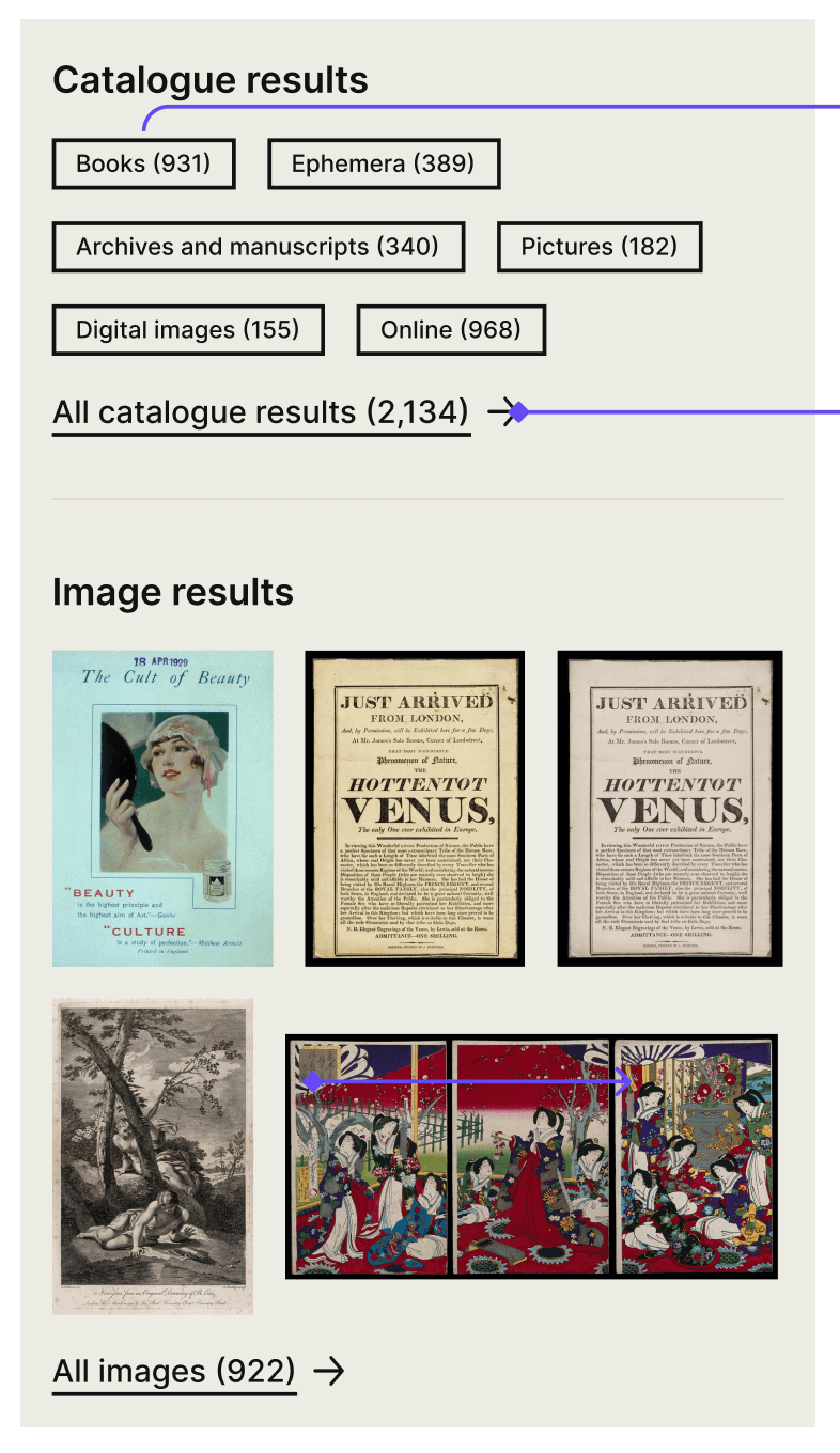 Catalogue results prototype